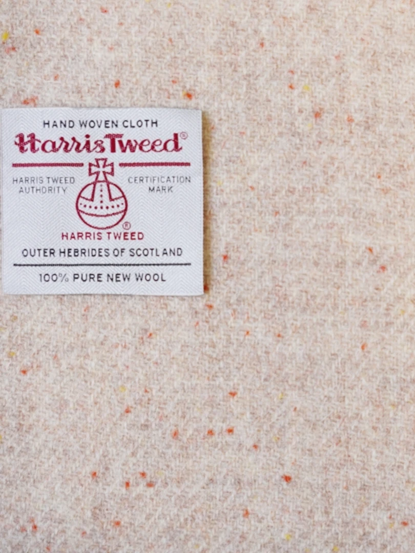 Picture 3: Harris Tweed Woolen Fabric Autumn Winter Checkered Patterned Tan Dot Suiting Material for Clothing Bags DIY Handmade Projects