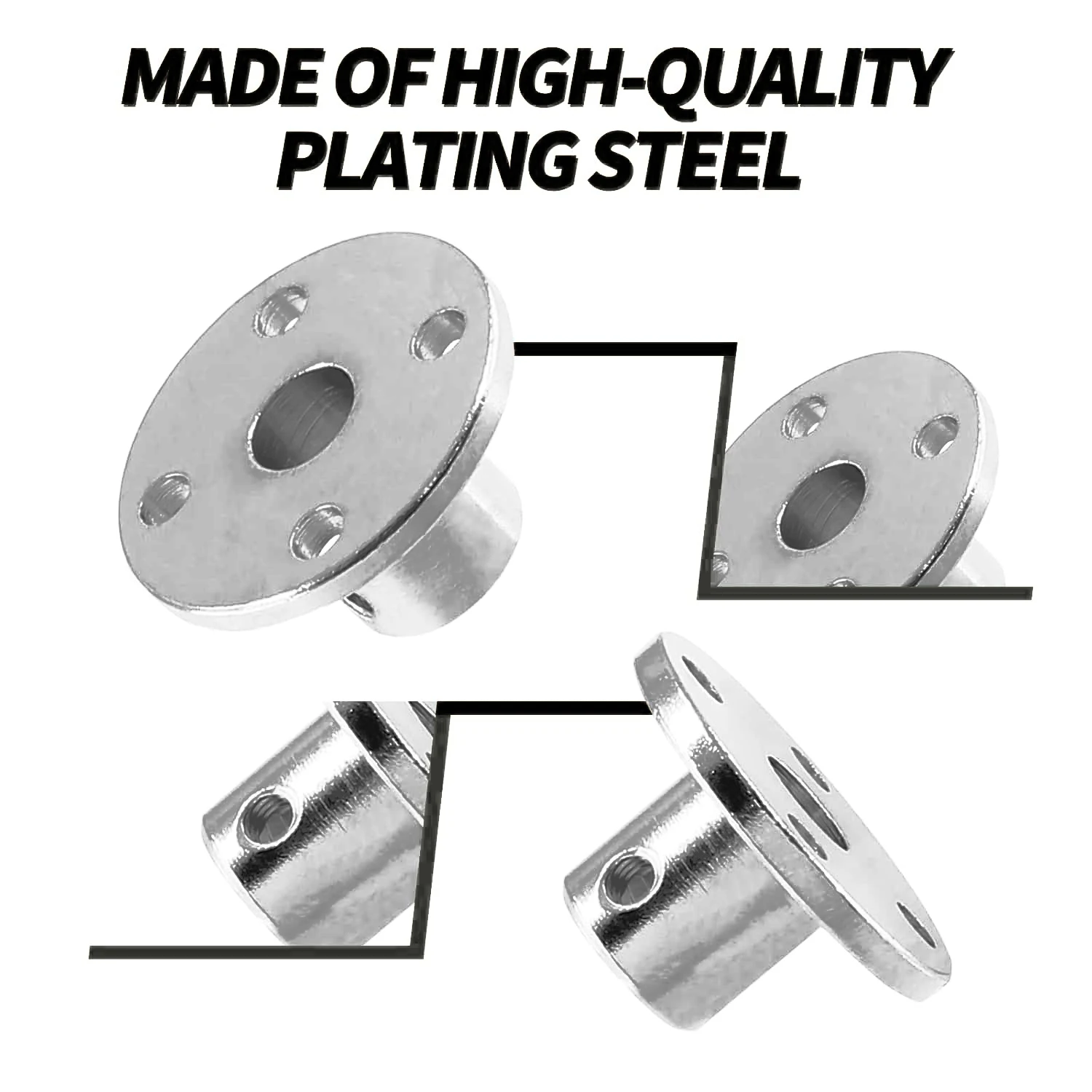 Shaft Flange Coupling Coupler With Set Screws Wrench For Motor Drive Transmission DIY Rigid Coupling Hardware Fastener