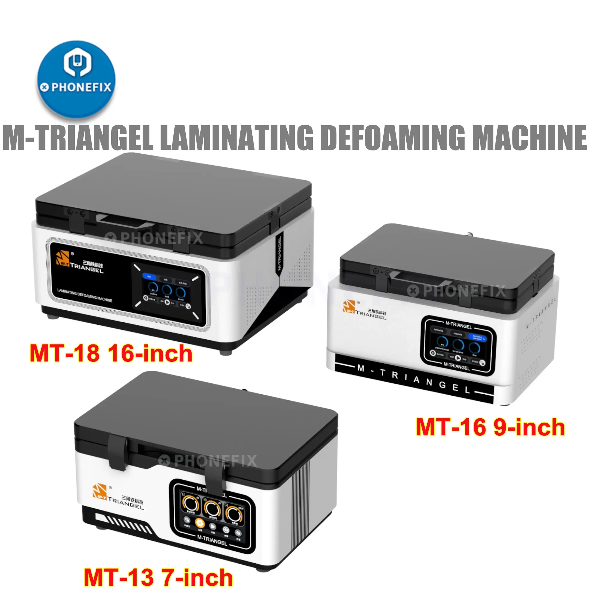 M-Triangel MT-13 MT-16 MT-18 16 inch LCD Laminating Machine Built In Vacuum Pump No Need Air Compressor for Phone Tablet Repair