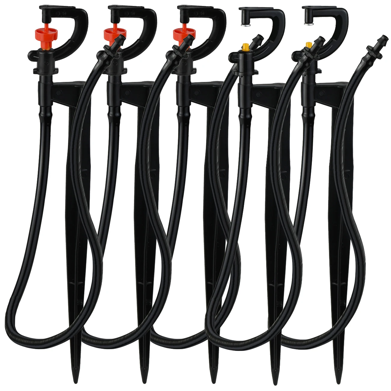 5pcs Greenhouse 360° Rotating Micro Watering Irrigation Sprinkler Sprayer on 20cm Stake 1/4