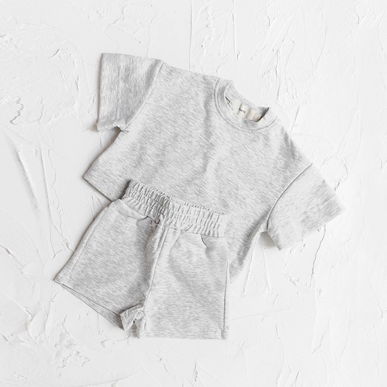 

Toddler Baby Boys Clothes Fashion Summer Outfit Sets Short Sleeve Solid Color Tops Shorts 2PCS Casual Kids Clothes Suit
