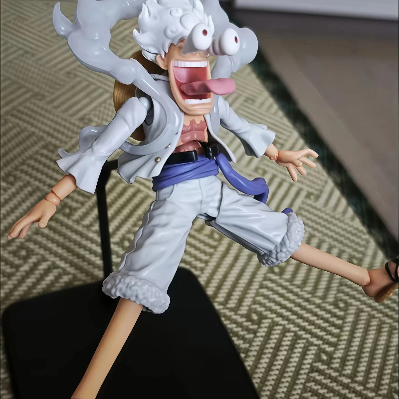 

In Stock One Piece Monkey D Luffy Gear 5 Sun God Nika Super Movable Anime Action Figure With Interchangeable Faces Multiple