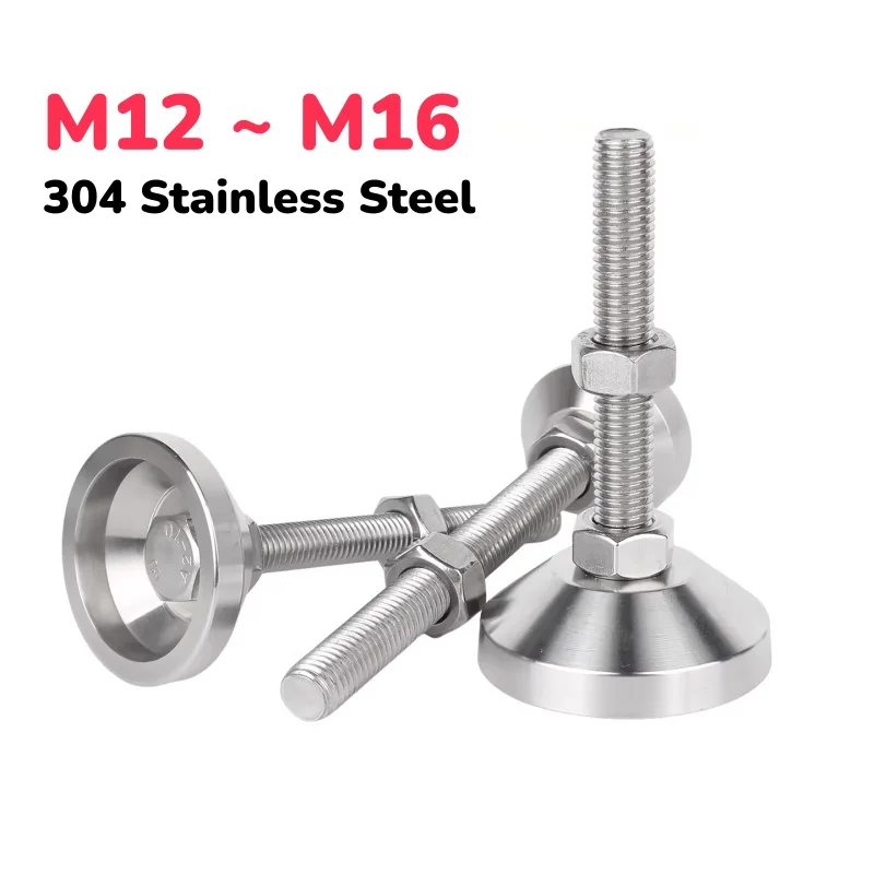 M12 M14 M16 304 Stainless Steel Fixed Foot Non-slip Screws for Industry Mechanical and Furniture Fixed Adjustment Feet