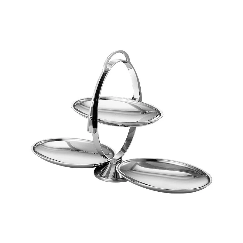 Three-layer stacked fruit plate household living room coffee table light luxury fruit plate