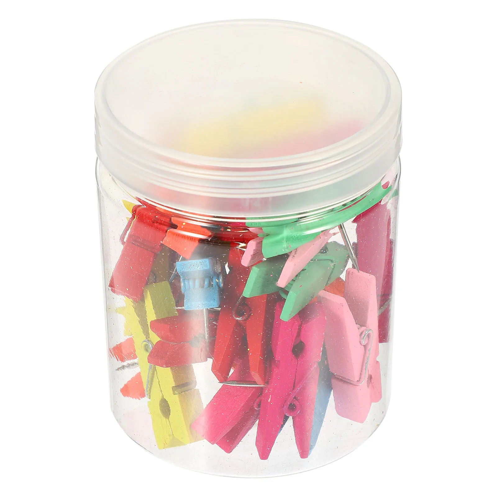 30Pcs Push Pin Clips Wooden Thumbtacks Photo Holders for Bulletin Board Cork Board Paper Note Clips Decorative Clamp