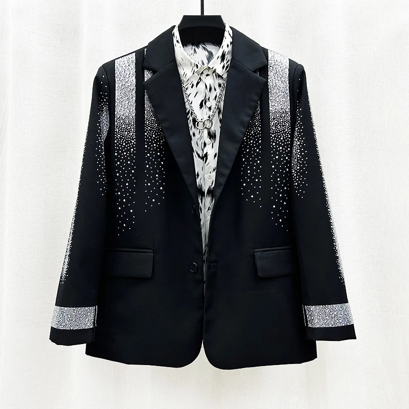 PFHQ Korean Temperament Blazers Men\'s Heavy Industry Hot Diamond Suit Jackets Trendy Handsome Ins Loose Cool Coat Autumn 21Z2344