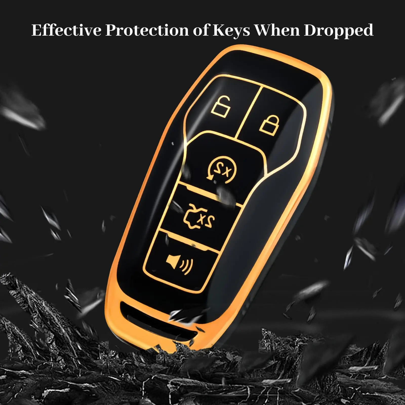 For Ford F150 F250 F350 Fusion Edge Explorer Mustang Lincoln MKZ MKC MKX 5 Buttons TPU Car Remote Smart Key Case Fob Cover Shell view 4