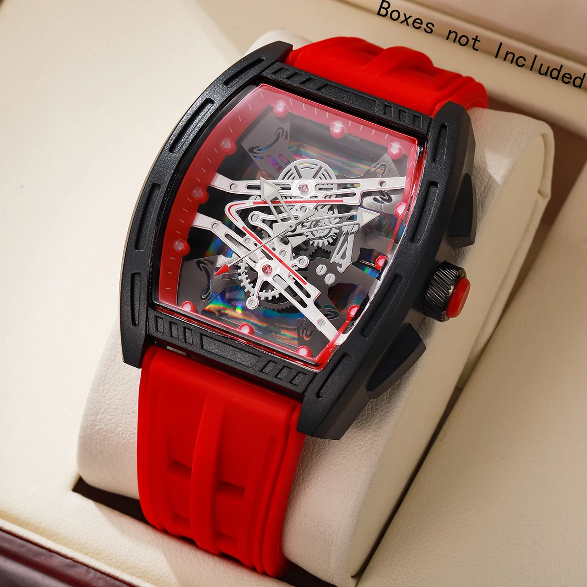 

Роскошные мужские кварцевые часы с большим циферблатом, повседневные спортивные наручные часы с силиконовым ремешком для мужчин, часы Reloj Hombre (без коробки)