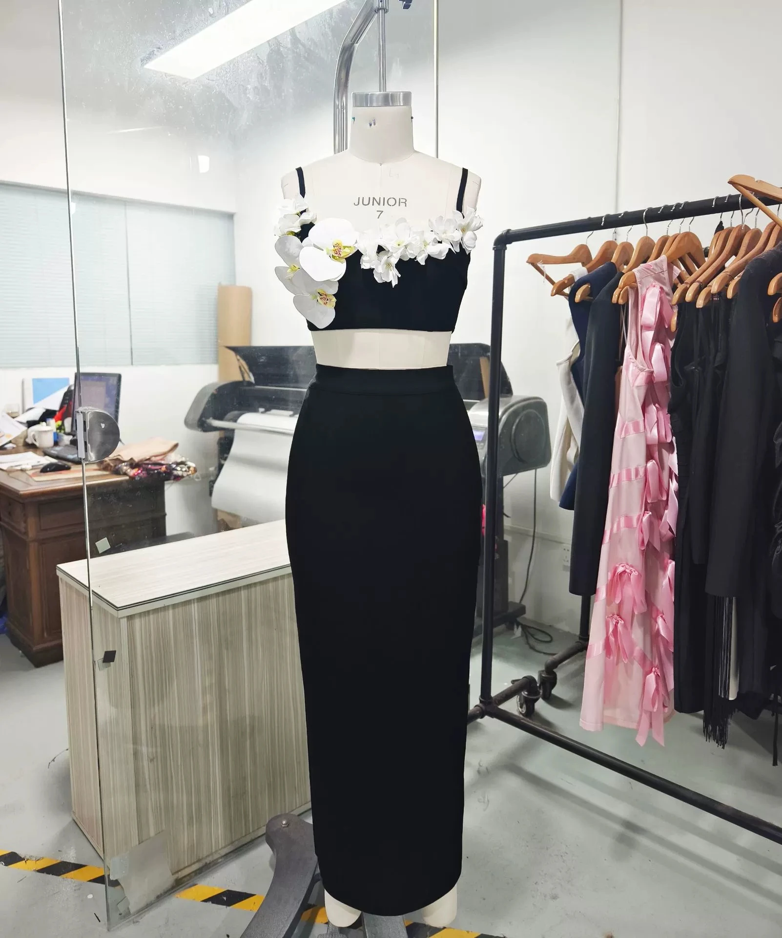 Gonna da sera in stile vacanza al mare con gonna a fiori tridimensionale da donna di vendita calda-GZXX1011