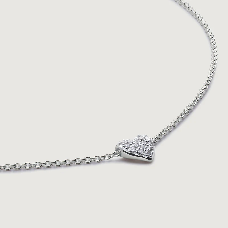 Fine Jewelry 925 Silver Sweet Love Gifts Valentine's Day Custom Trendy 18k Gold Plated Zircon Heart Pendant Necklaces for Women