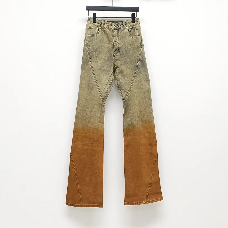 

Men’s Jeans Denim Cotton Men Gradient Flared Pants Autumn Designer Luxury Long Trousers