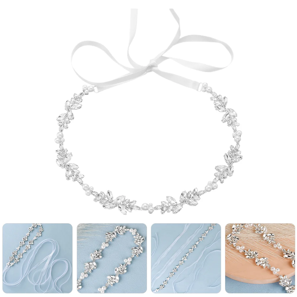 Pearl and Rhinestone Waist Chain Bridal Belts Wedding Dress with Rhinestones for Women Bride Decor