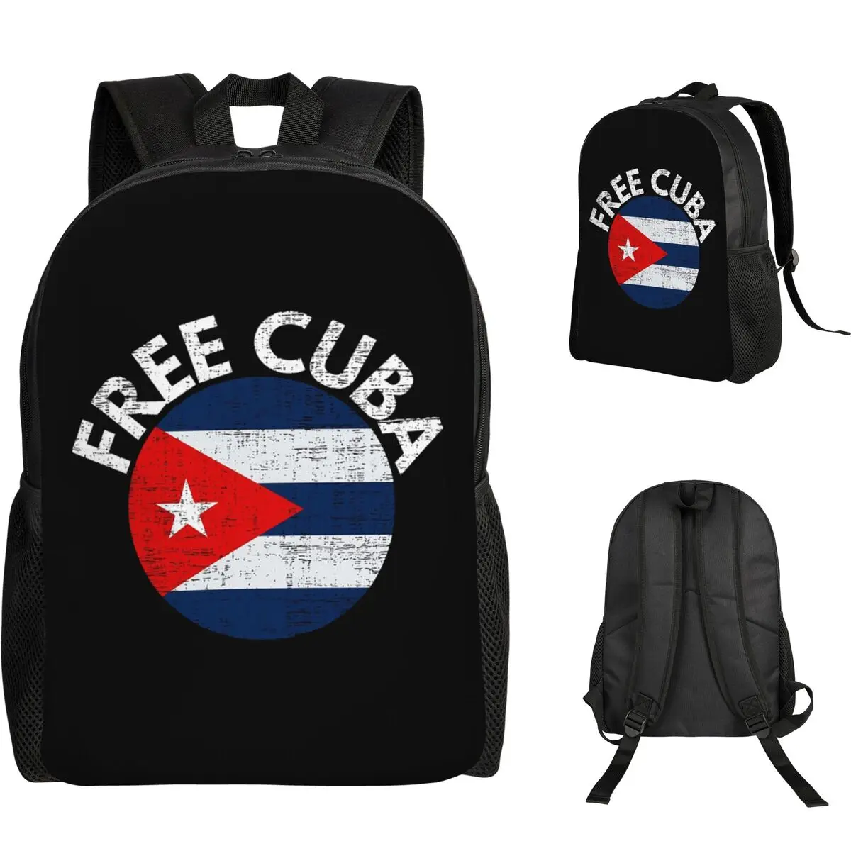 Cuban Cuba Country Flag Backpack Student Boys Girls BookBag School Bag Laptop Shoulder Bags