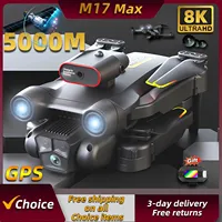 New M17 Max Drone 8K Professinal Optical Flow Dron Triple HD Camera Foldable RC Helicopter WIFI FPV Height Hold Sell LED 5000M