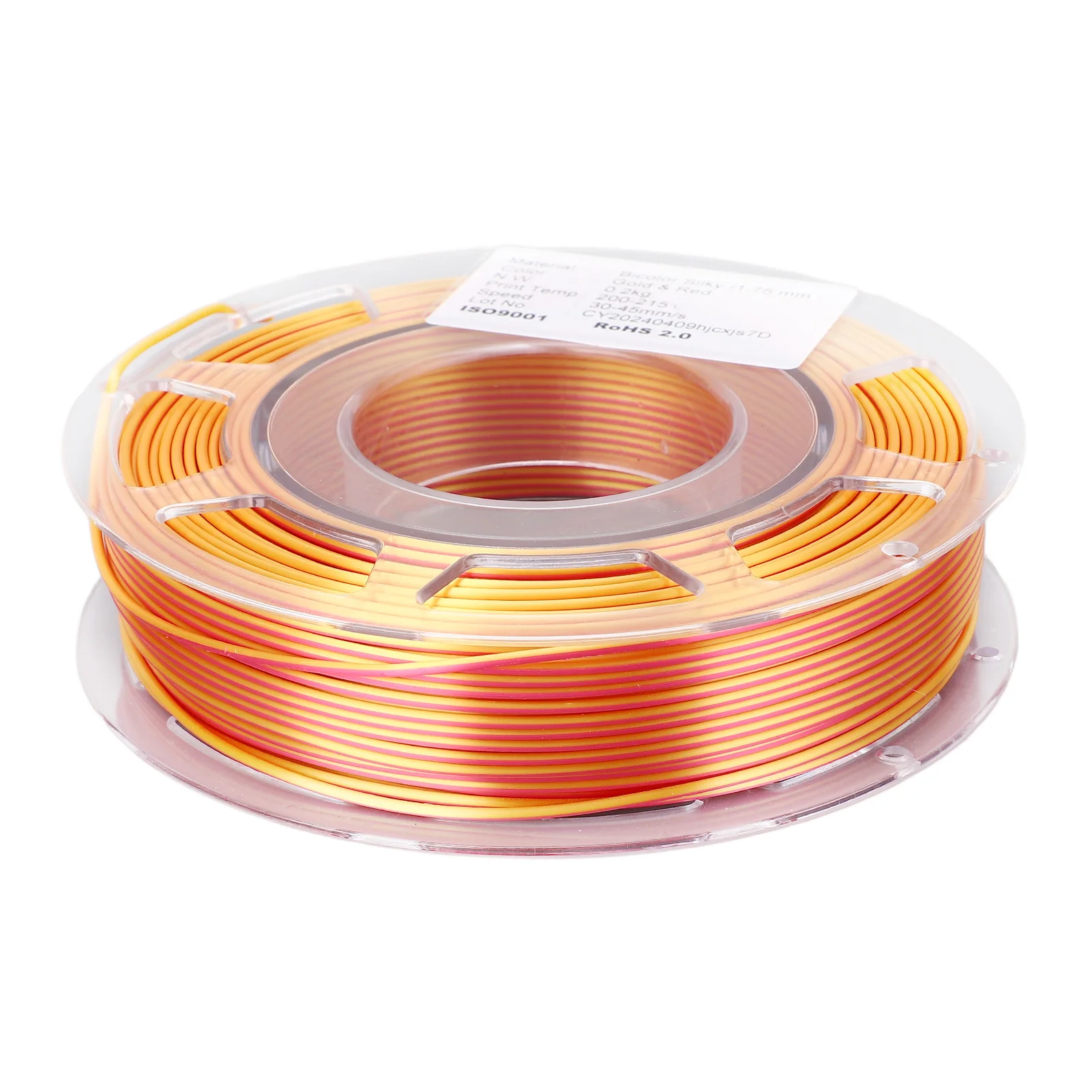 

【Sale】1.75mm PLA Filament Bundle Gold Red Dual Color Coextrusion Filament 3D Printing Consumable 200g 30‑45mm/s
