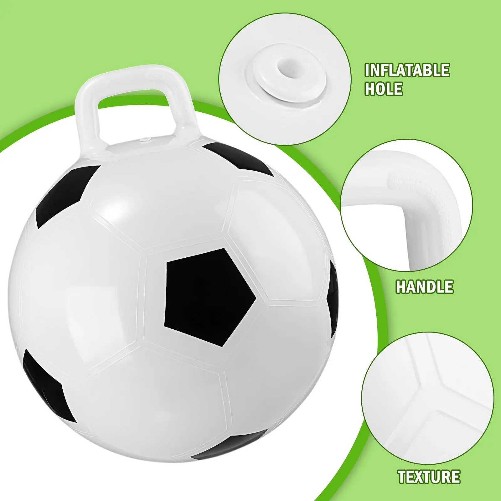 Engrossado premium pvc futebol em forma de bola saltando brinquedo para bola de equitação inflável lidar com 45cm festa de playground