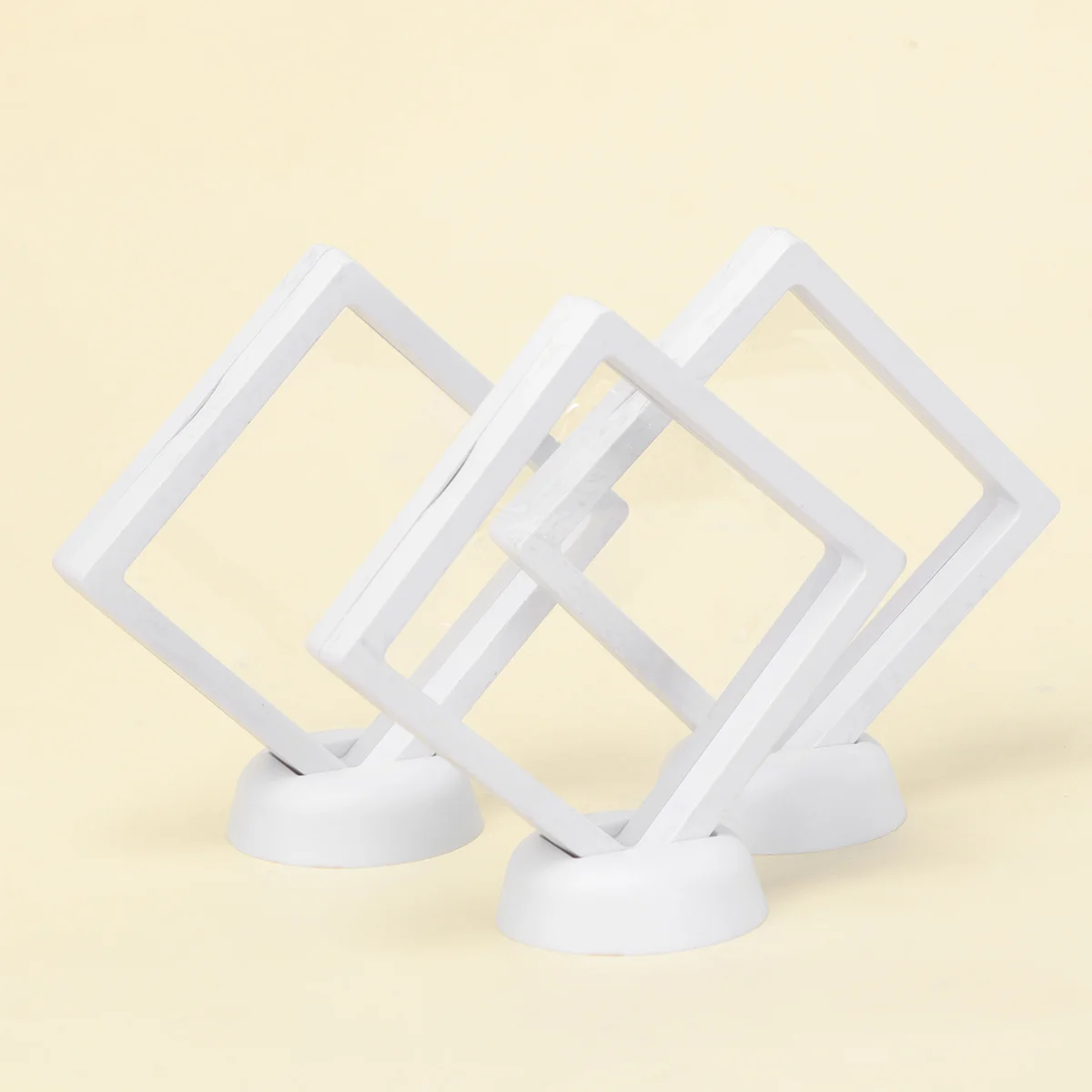 3Pcs Floating Transparent Display Jewelry Case Manicure Bracelet Rack 3D Floating Frame Nail Ring Pendant Show
