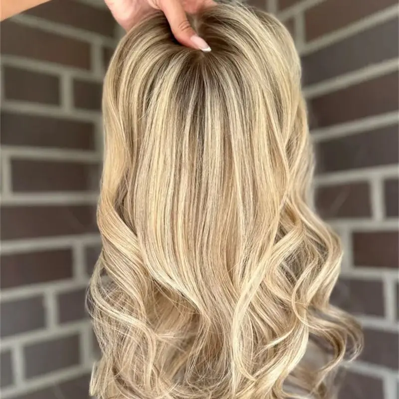 180% الكثافة المرأة شعر مستعار جديد في أومبير الذهبي شقراء HD الاصطناعية الدانتيل شعر مستعار أمامي خليط الشعر البشري شعر مستعار اصطناعي حفلة يوميا #1