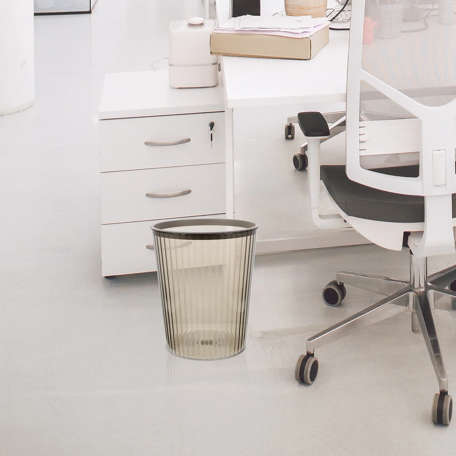 

Large Capacity PET Trash Can Household Garbage Bucket Bathroom Paper Storage Basket Home Office Supplies Practical