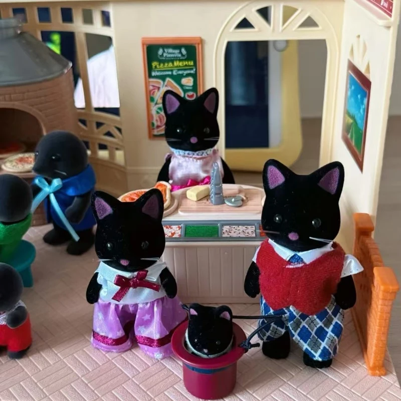 Sylvanian Families 소년을위한 정통 장난감 Ternurines 검은 고양이 4 어린이 주방 세트 어린이 장난감 소녀 어린이 장난감