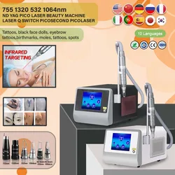 Top Quality Q Switch Nd Yag Tattoo Removal&Skin Rejuvenation Black Face Doll beauty Machine/1320nm 1064nm 532nm 755nm Laser