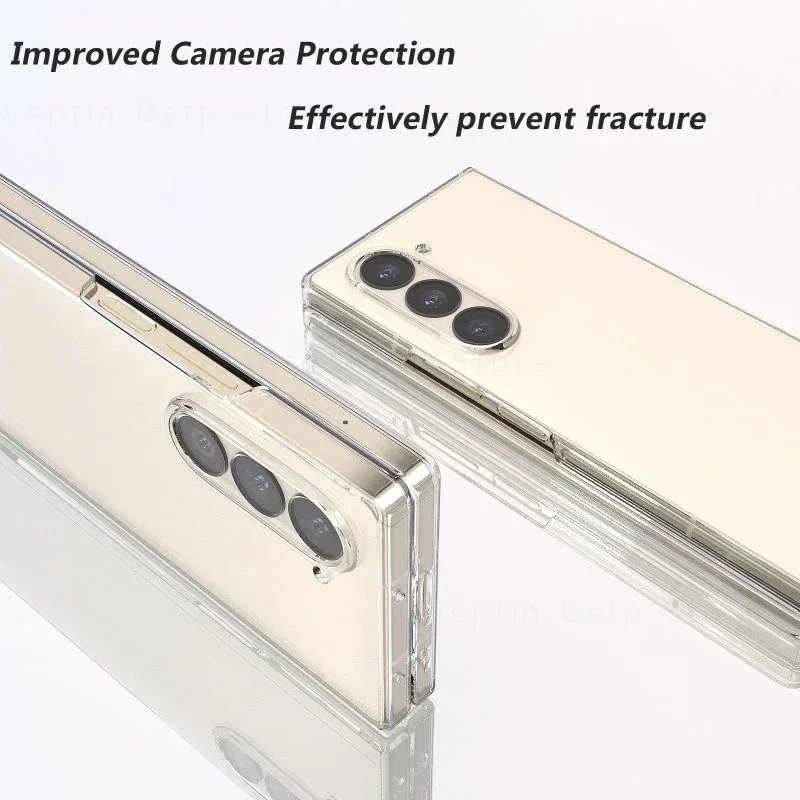 For Samsung Galaxy Z Fold 6 5 4 3 2 Transparent Case Front Back Protective Cover Hard PC Clear Bumper Z Fold6 Fold5 Fold4 Fundas