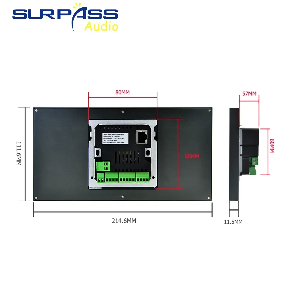 7-inch HD Touch Screen Home Theater Amplifier with Built-in WIFI Android 8.1 System with RS485 Port Bluetooth Background Music