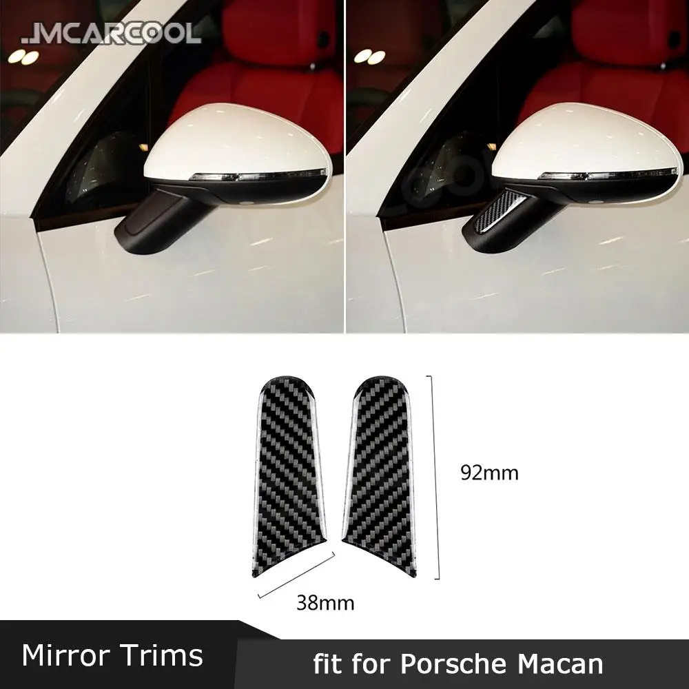 

Car Door Rearview Mirror Handle Carbon Fiber Trim Cover Stickers for Porsche Macan 2015-2018 Exterior Accessories