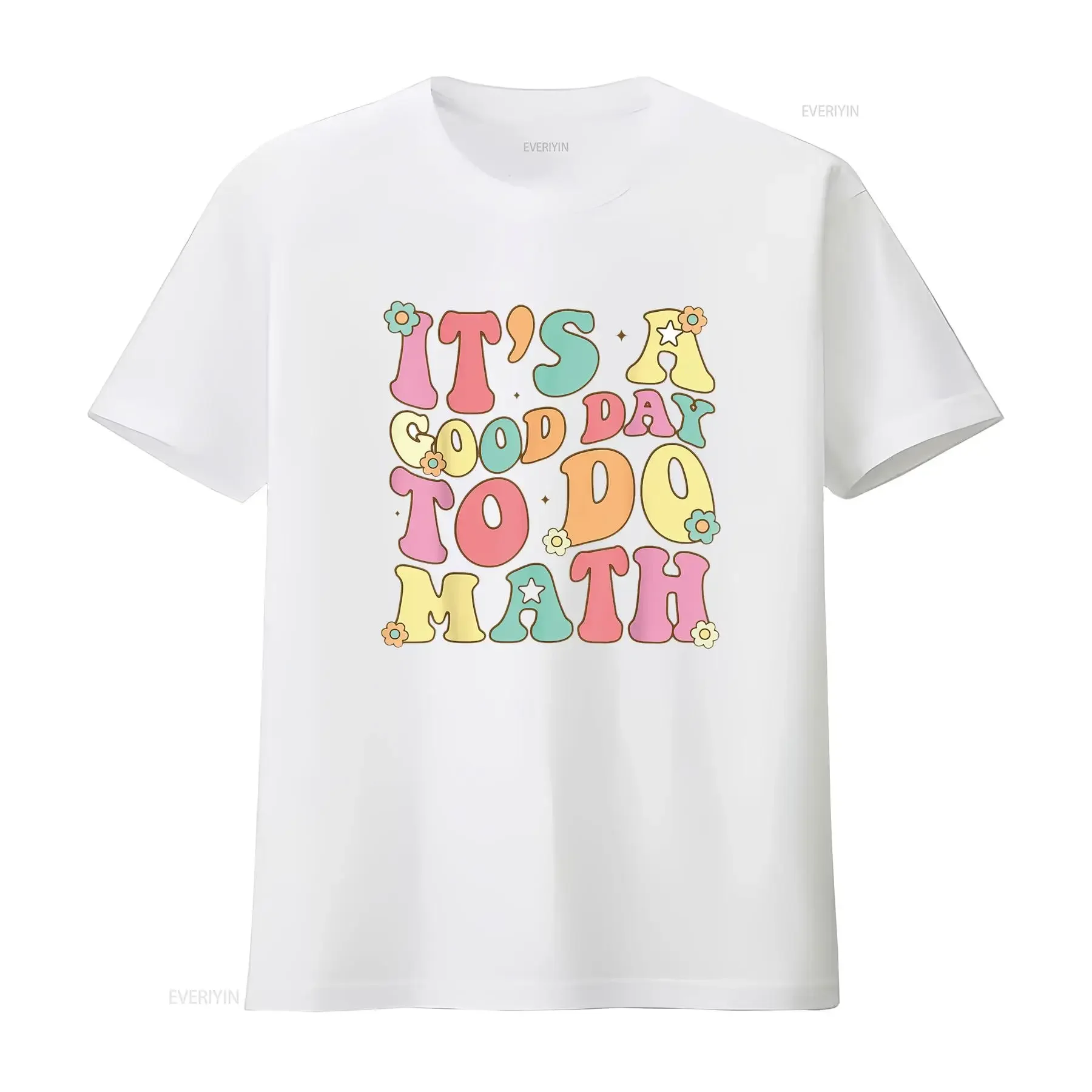 إنه يوم جيد للقيام معلمي الرياضيات تي شيرت نسائي مضحك عتيق مغسول مريح للتنفس ممتد غير رسمي أنيق أوم