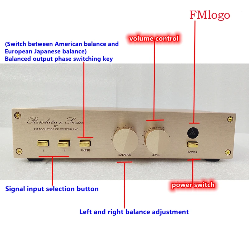 FM255 Class A Balance Preamplifier RCA Balanced XLR Preamplifier Excellent Voice FM-255 Left and Right Balance Adjustment