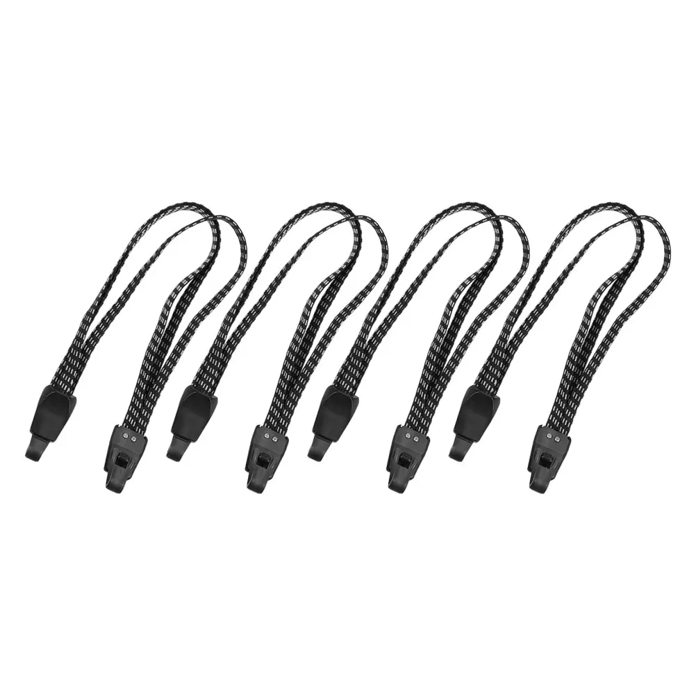 

4pcs Rear Shelf Bungee Cords Durable PP Quick Transport Secure Luggage Bike Motorcycle Rack Straps Black Adjustable Tie Down