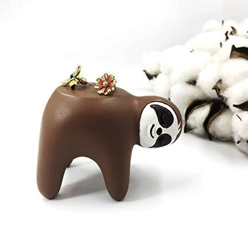 Sloth Rings Display Stand Desktop Wedding Rings Earrings Necklace Raccoon Jewelry Art Decoration Storage Rack