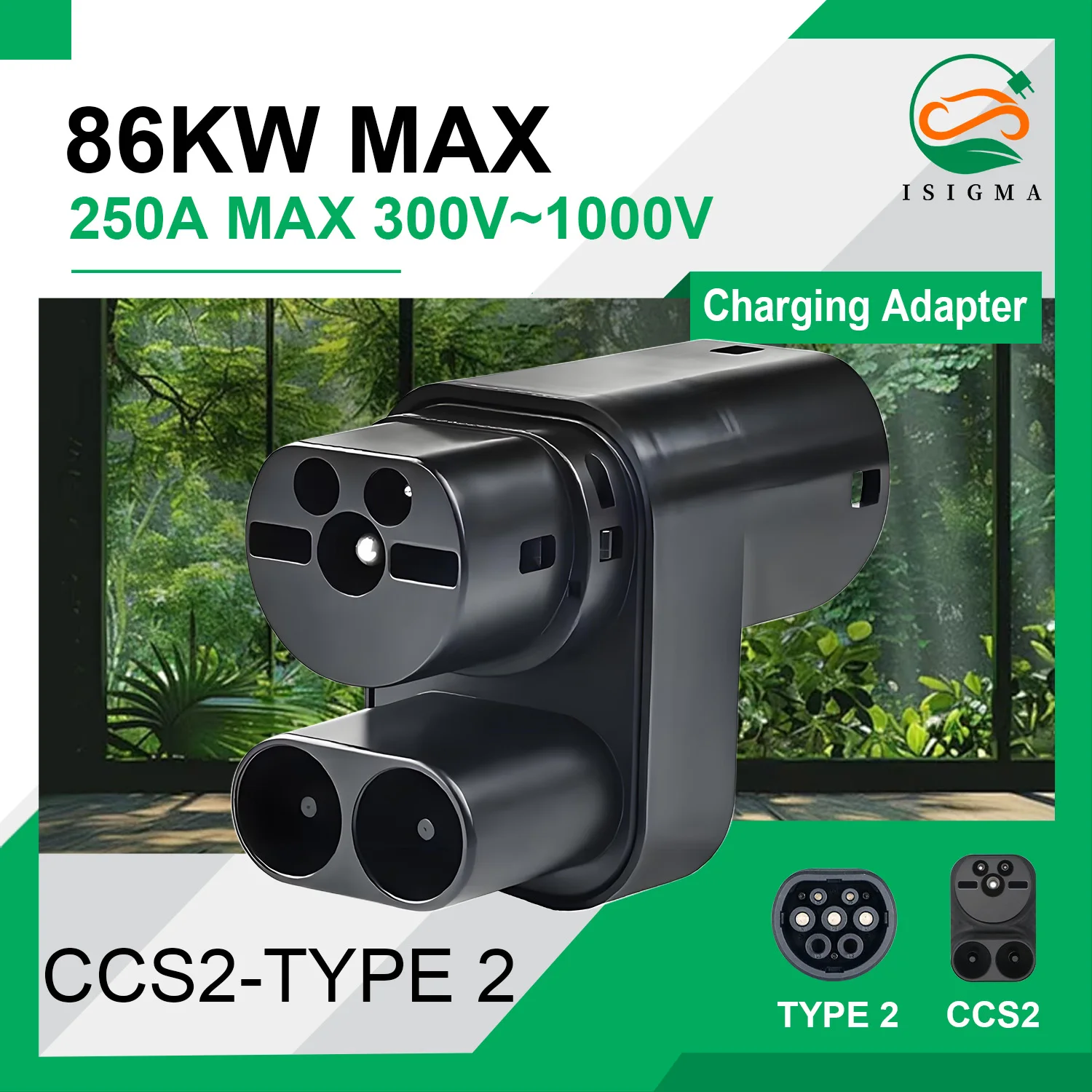 

Адаптер-конвертер для зарядки электромобилей ISIGMA CCS2 в Type2, совместимый с Tesla Model S/X EV Charging Combo 2