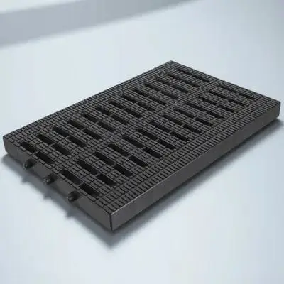 Rectangular Plastic Drain Grate Outdoor Trench Drainage Cover with Debris Prevention for Garage Kitchen Basement Area