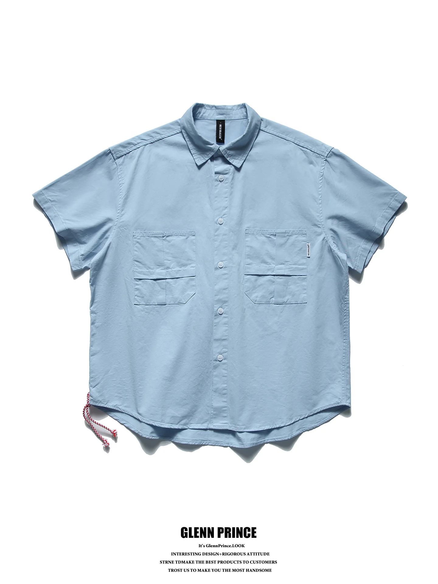 

Casual Cityboy Short Sleeve Shirt Men's Summer Youth Feeling Pocket Design Workwear Cotton Breathable Loose Fit Button up