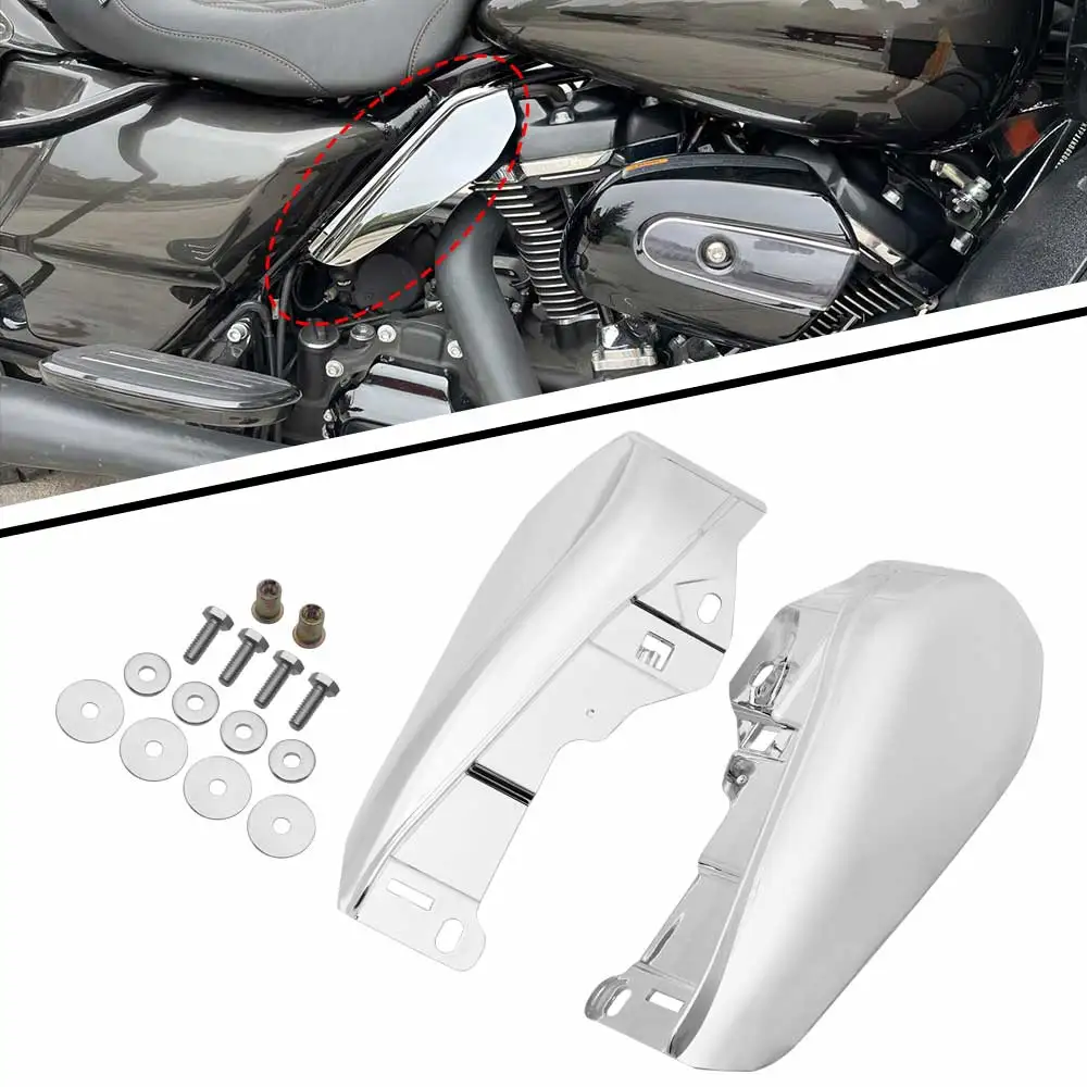 

Heat Shield Mid-Frame Air Deflectors Chrome 1Pair ABS Plastic For Harley‑Davidson Touring Road Glide FLTRX 2024‑Later Motorcycle