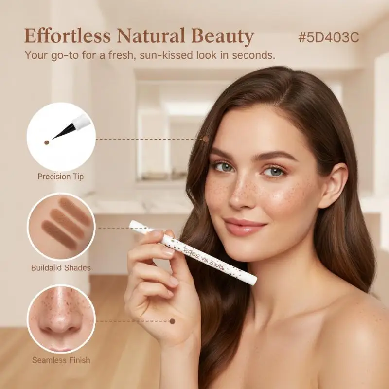 Freckle Stamp Pen Natural Lifelike Dot Spot Makeup Pen Quick Dry Long Lasting for Cosplay Costume Makeup 1Pcs