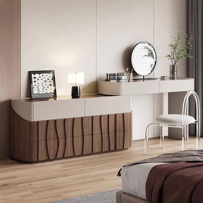 

Modern Makeup Vanity Dresser Stand Nordic Cabinet Makeup Table with glass top Women Dressing Meuble Coiffeuse Home Furniture