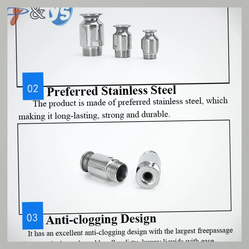 SMP Anti‑Clog Full‑Jet Spray Tip, 1/2 Inch Thread Large Free‑Passage Conical Sprayer Component for Heavy‑Duty Slurry Spraying