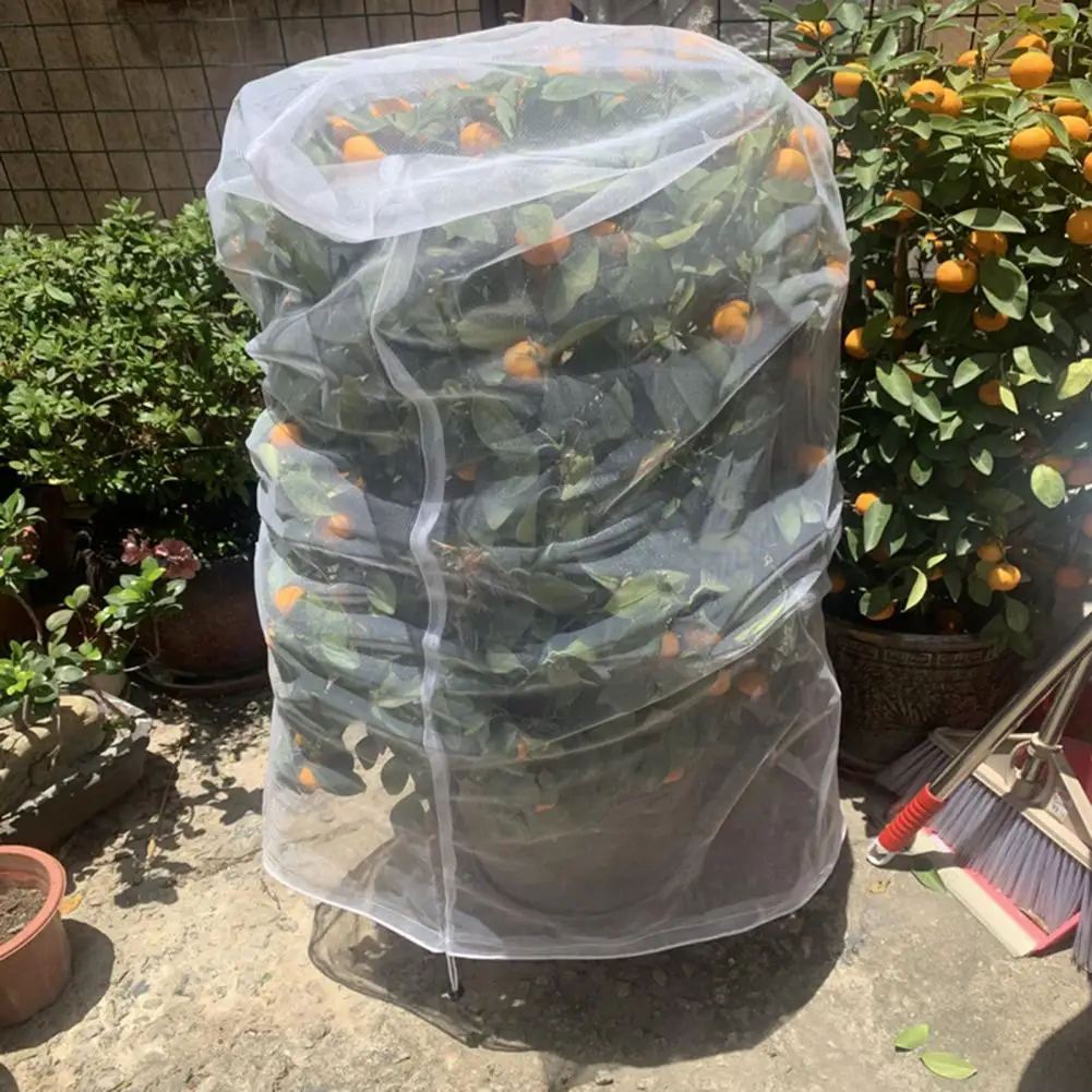 

Potted Plant Mesh Cover Adjustable Drawstring Plant Protection Cover Reusable Garden Small Tree Flower Vegetable Protection Bag