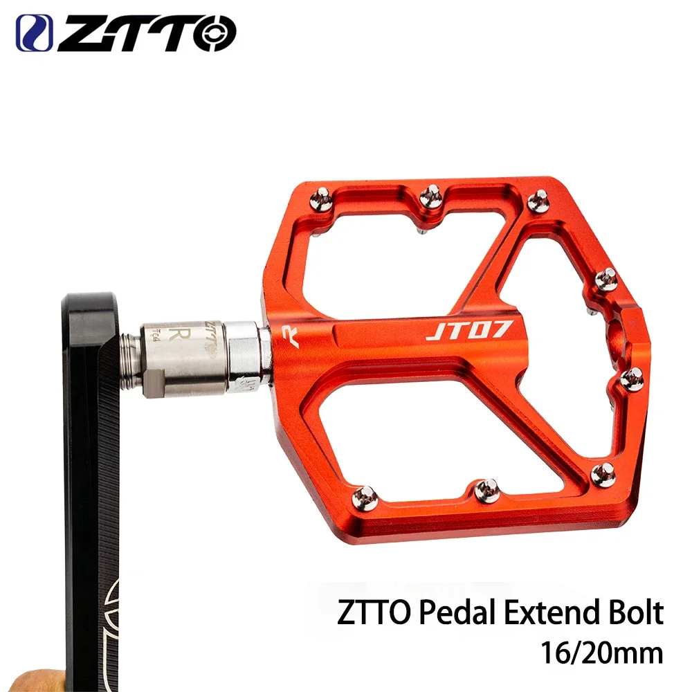 ZTTO Titanium Screw Bicycle Pedal Extension Axle Bolts Road Bike Spacers Extender Washer for MTB Crank Accessories