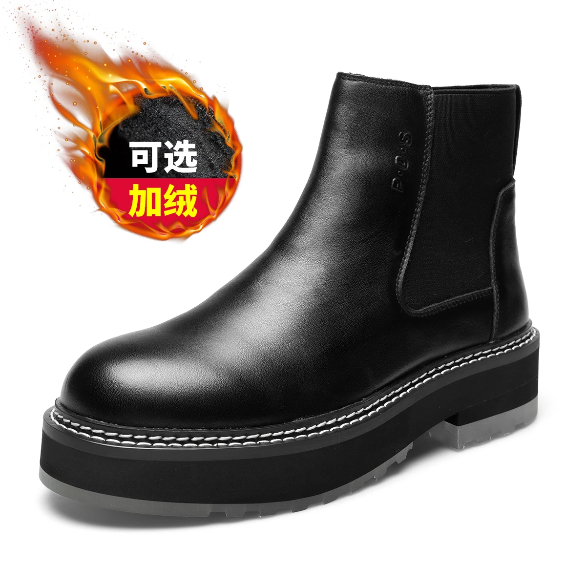 รองเท้าบูทเชลซีสำหรับผู้ชาย, บูทหนังนิ่ม sepatu BOOT pendek 240712