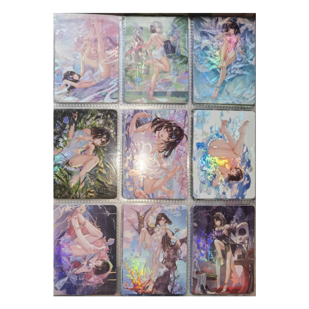 9Pcs/set Diy Self Made Azur Lane Genshin Anime Girls Color Flash Card Kawaii Beautiful Feet Series Game Collection Card Gift Toy