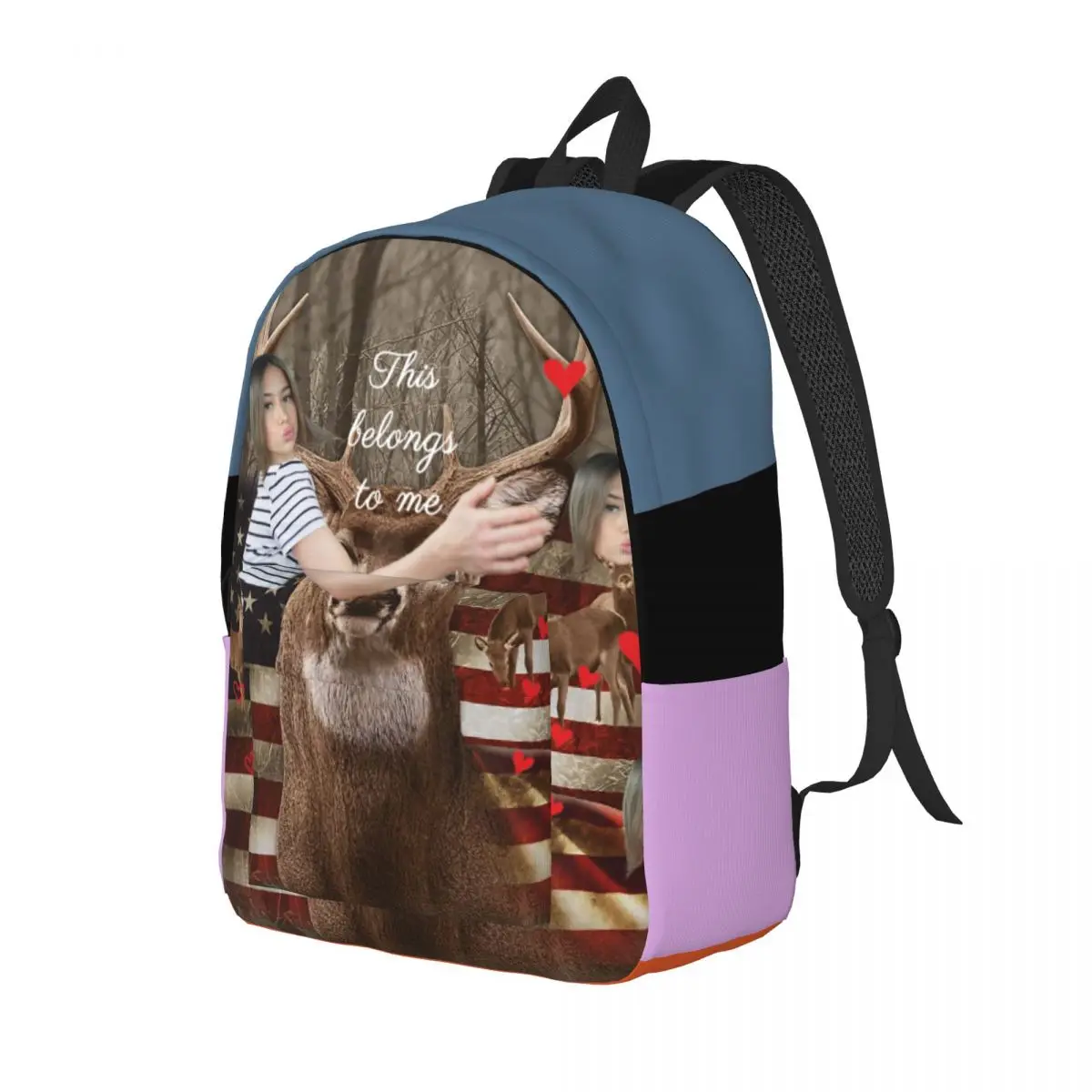 Sac à dos en toile orchidée pour hommes et femmes, sac à dos de voyage, sac à dos de randonnée, sac de lycée, cadeau de mode