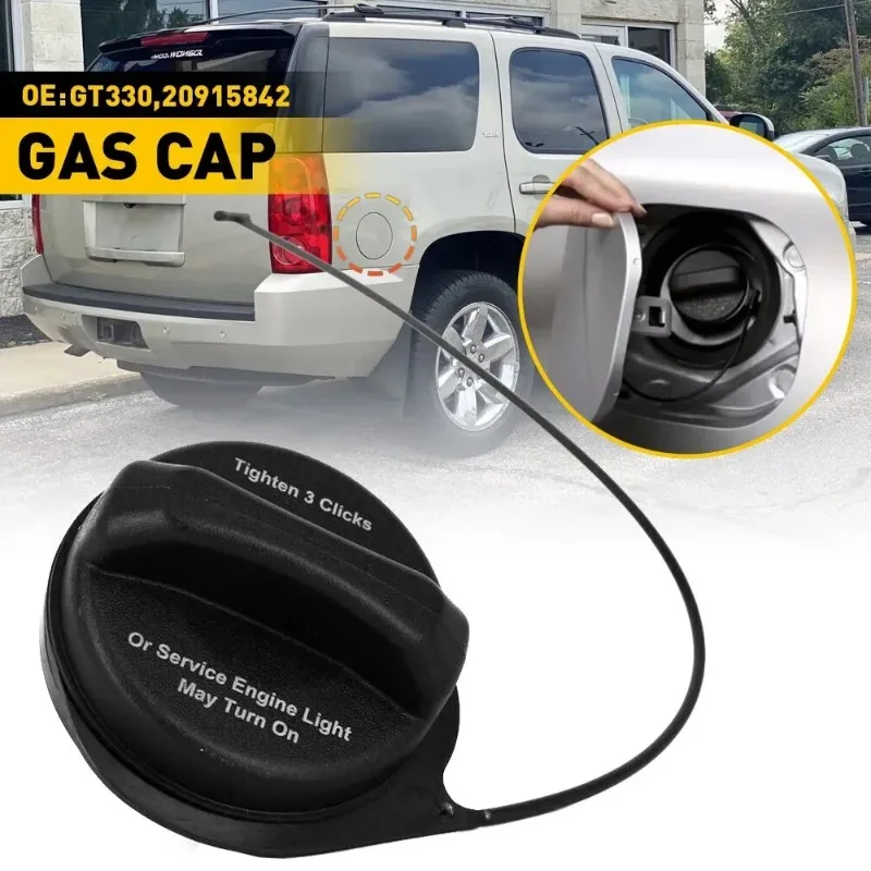 Fuel Gas Tank Filler Cap Cover With Tether For Chevrolet Avalanche Silverado Suburban Traverse Tahoe GMC YUKON GT330 20915842