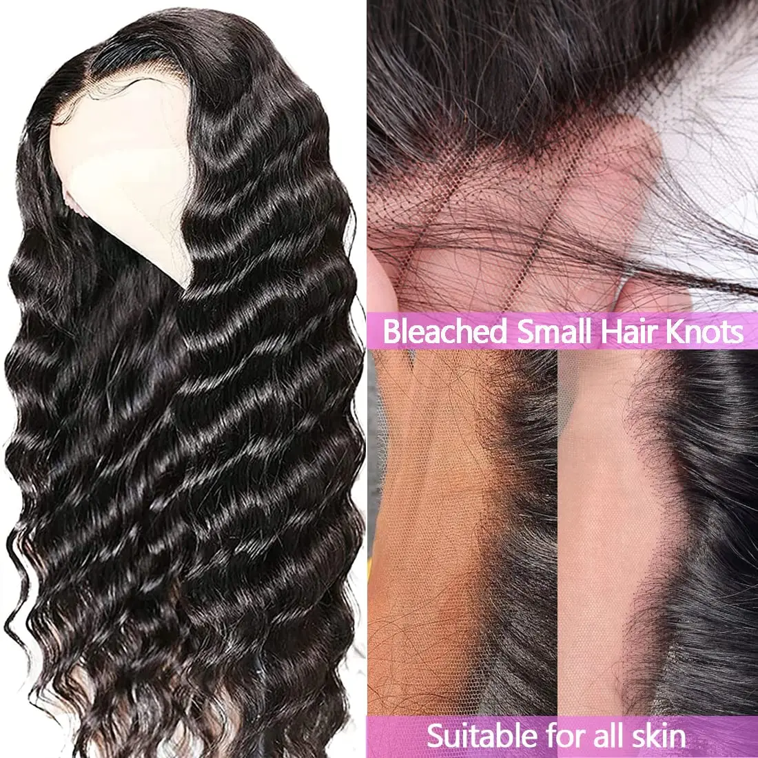Deep Wave Frontal Wig 13x4 13x6 HD Transparent Deep Curly Lace Front Human Hair Wigs For Women Brazilian Closure Wig image 3
