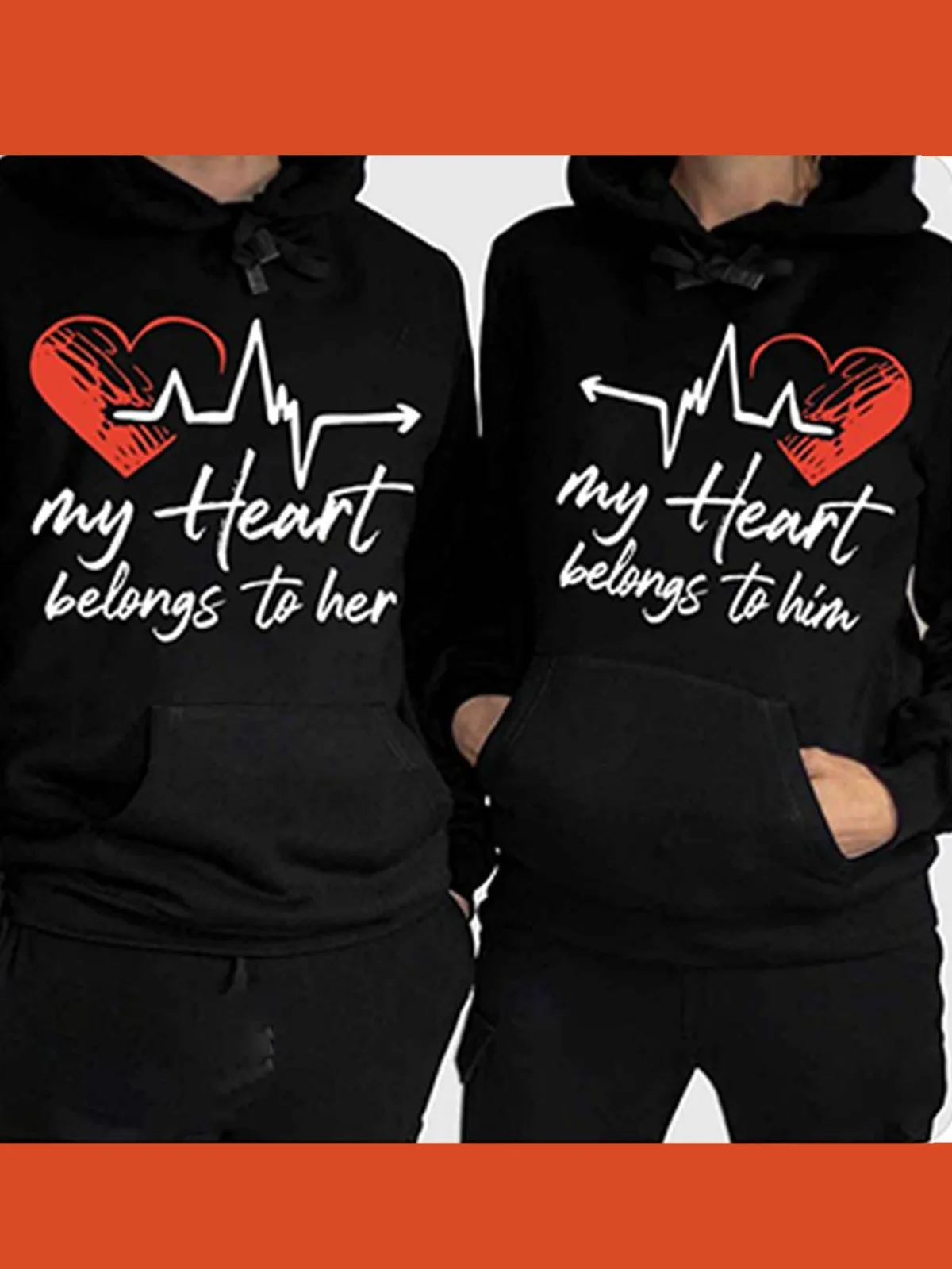 

1 шт. [парный стиль] повседневная модная забавная толстовка с принтом в одном стиле для пары, удобная свободная толстовка с капюшоном в подарок на День святого Валентина, топ