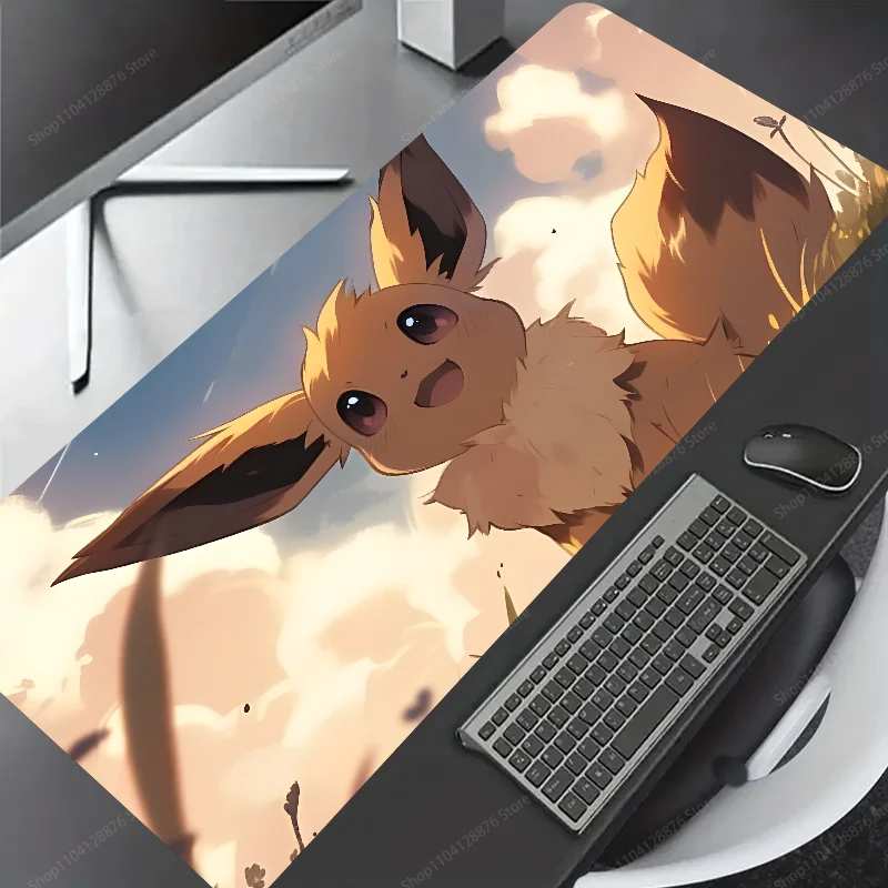 Anime Eevee Mousepad Gaming Mouse pad Gamer Pc Accessories Deskmat Keyboard Mat Desk Protector Mause Pads