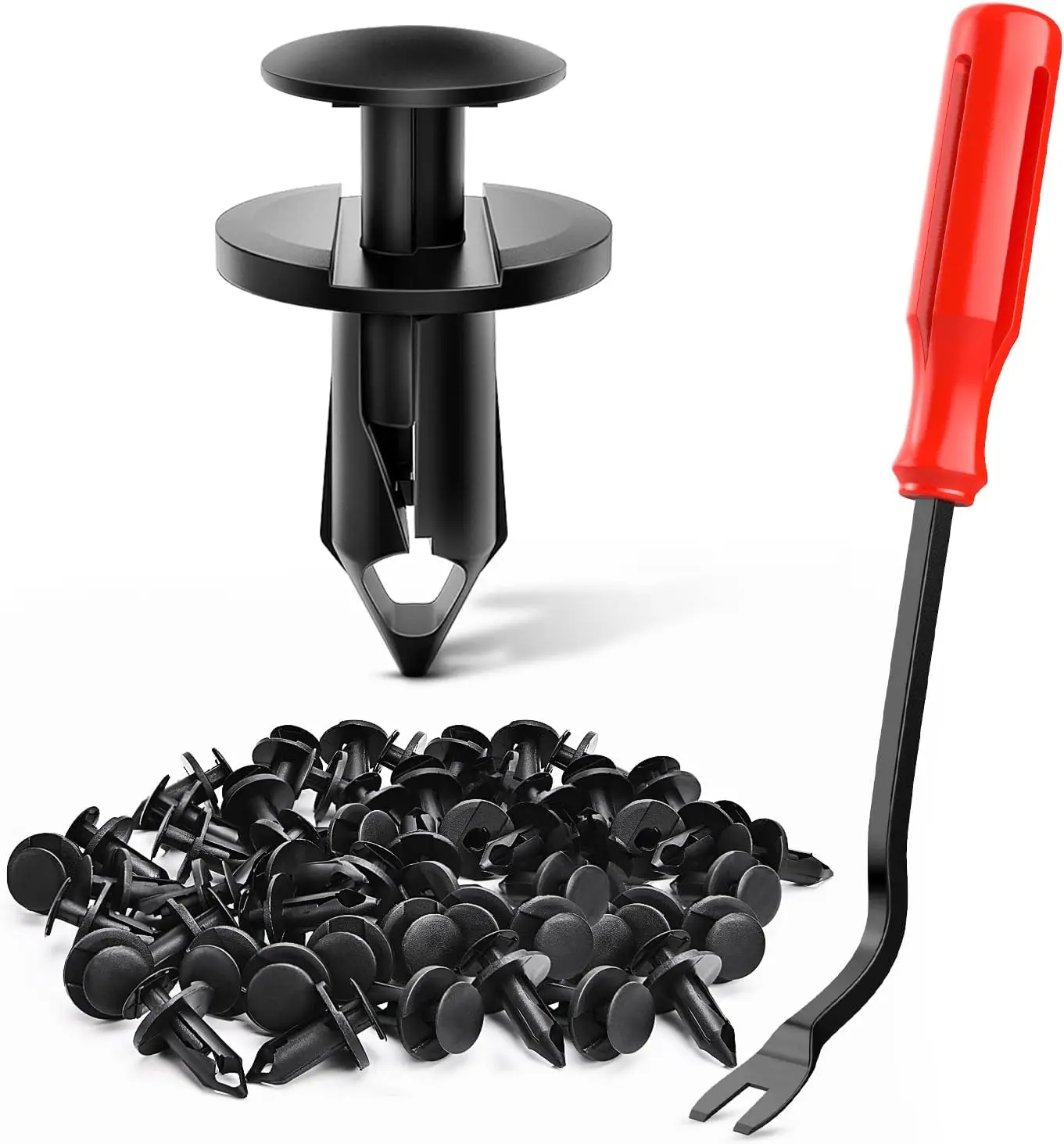 

100PCS Nylon Bumper Rivet Clips with 1PC Fastener Remover Tool for GM Ford Chrysler Vehicles
