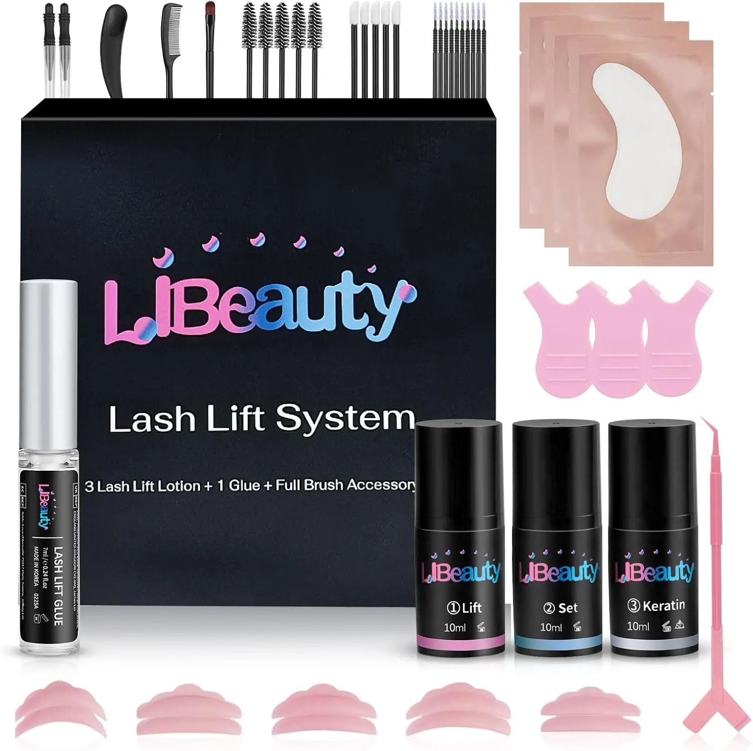 Libeauty Brow Lamination Kit Upgraded Version Lash Curling Perming Lash Lift Kit EyelashLift Kit With Tool For Curling Eyelashes